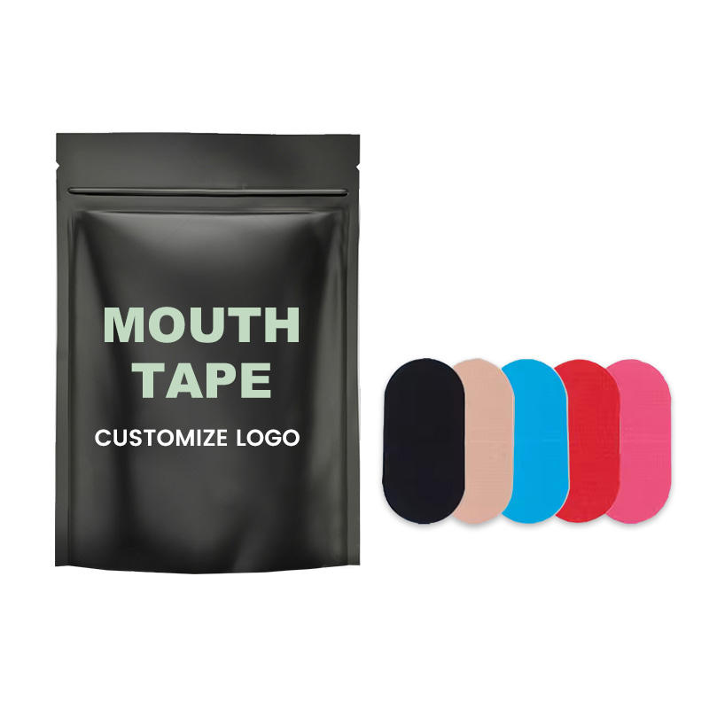Private-label mouth tape pouch with multiple tape colors