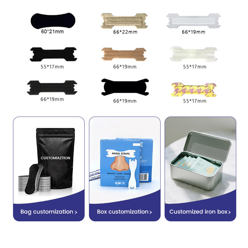 Custom nasal strip packaging and multiple strip formats
