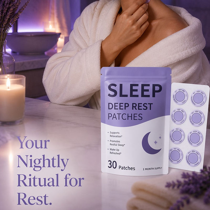 Private-label sleep patch pouch and patch sheets
